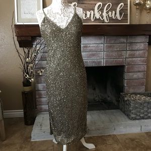 New Alice + Olivia Army green sequin dress sz 10